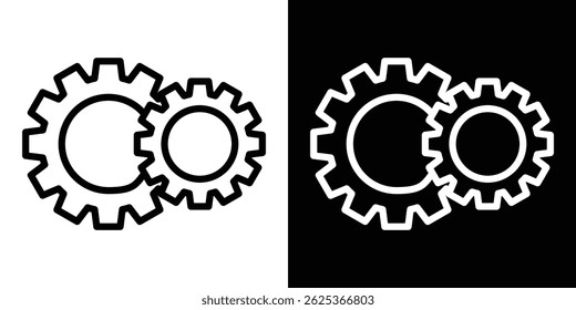 Cogwheel icon concept stroke on white background