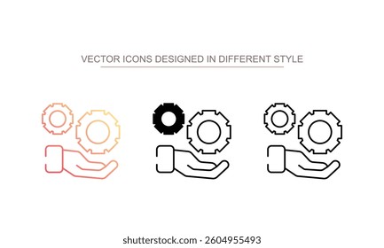 Cogwheel icon design with white background stock illustration