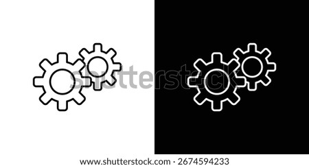 Cogwheel icon. Editable stroke line icons