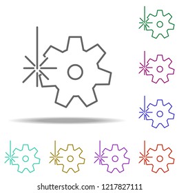 Cogwheel icon. Elements of Laser in multi color style icons. Simple icon for websites, web design, mobile app, info graphics