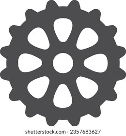Cogwheel icon. Engineering symbol. Black mechanical gear