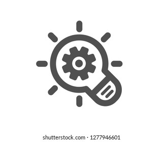 Cogwheel icon. Engineering tool sign. Idea bulb symbol. Quality design element. Classic style icon. Vector