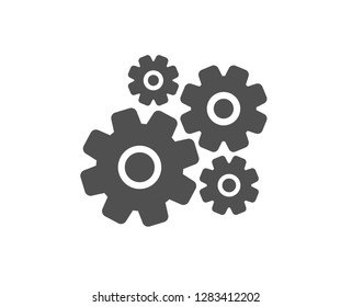 Cogwheel icon. Engineering tool sign. Cog gear symbol. Quality design element. Classic style icon. Vector