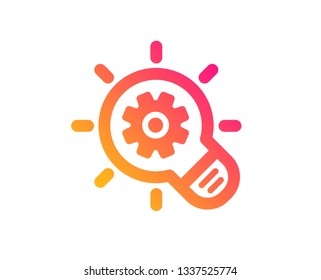 Cogwheel icon. Engineering tool sign. Idea bulb symbol. Classic flat style. Gradient cogwheel icon. Vector