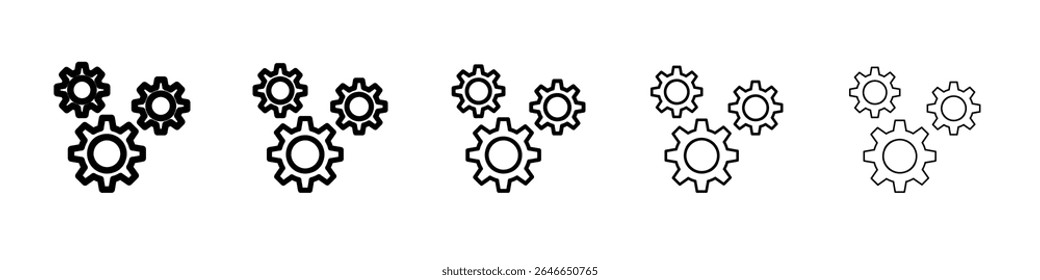 Cogwheel icon flat simple outline logo