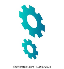 Cogwheel icon. Isometric of cogwheel vector icon for web design isolated on white background