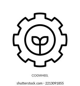 cogwheel icon. Line Art Style Design Isolated On White Background