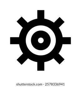 Cogwheel icon. Line and glyph gearwheel sign. Outline cogwheel mechanism symbol