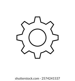 Cogwheel icon linear logo isolated