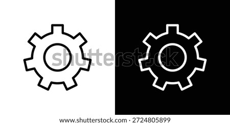 Cogwheel icon logo concept in strokes
