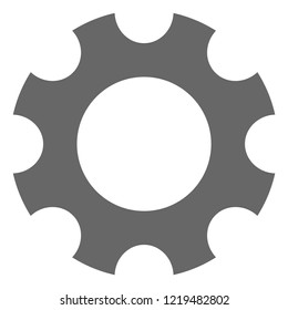Cogwheel icon on a white background. Isolated cogwheel symbol with flat style.