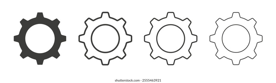 Cogwheel icon pack. vector illustration
