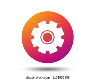 Cogwheel icon. Repair service symbol. Circle button with Soft color gradient background. Vector