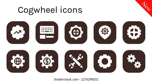  cogwheel icon set. 10 filled cogwheel icons. Simple modern icons about  - Gear, Configuration, Settings, Cogwheel