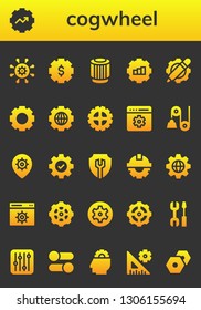 cogwheel icon set. 26 filled cogwheel icons.  Simple modern icons about  - Settings, Gear, Pulley, Setting, Cogwheel