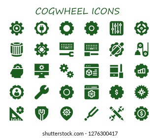  cogwheel icon set. 30 filled cogwheel icons. Simple modern icons about  - Settings, Gear, Pulley, Setting, Configuration, Cogwheel, Tuning