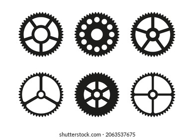 Cogwheel icon set. Cog wheel symbol. Gear wheel sign isolated vector set. 