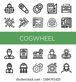 cogwheel icon set. Collection of Engineer, Engineering, Gear, Draft, Cogwheel, Settings, Machinery, Blueprint, Setting icons