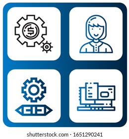 conjunto de iconos de la rueda cognitiva. Colección de iconos de Configuración, Técnico, Ingeniería, Maquinaria