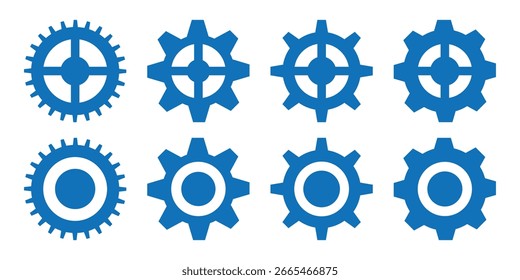 Cogwheel icon set. Mechanical and Settings Symbols. System Settings and Gear Icons. Setting icon. Vector Illustration