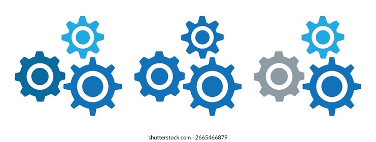 Cogwheel icon set. Mechanical and Settings Symbols. System Settings and Gear Icons. Setting icon. Vector Illustration