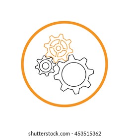 cogwheel, icon setting and repair, symbol settings. 