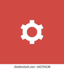 cogwheel icon. sign design. red background