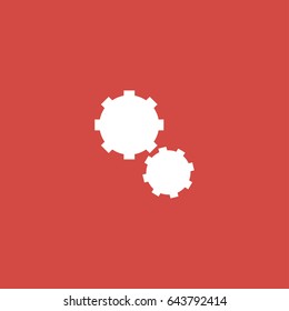 cogwheel icon. sign design. red background