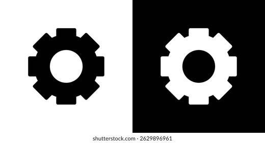Cogwheel icon in solid flat trendy design style.