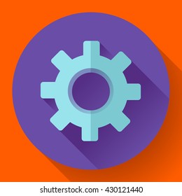 Cogwheel Icon. symbol technologies. Flat design style.