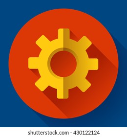 Cogwheel Icon. symbol technologies. Flat design style.