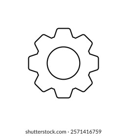 Cogwheel icon Thin line vector