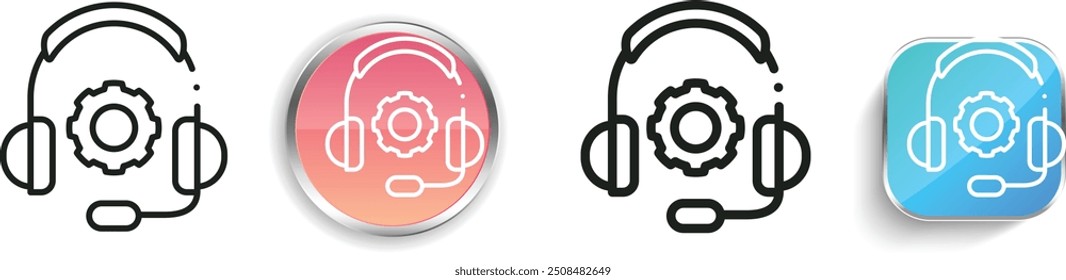 cogwheel icon. Thin Linear, Regular and Button Style Design Isolated On White Background