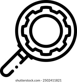 icono de rueda dentada. Diseño De Estilo Lineal Delgado Aislado Sobre Fondo Blanco
