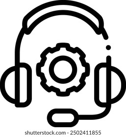 icono de rueda dentada. Diseño De Estilo Lineal Delgado Aislado Sobre Fondo Blanco