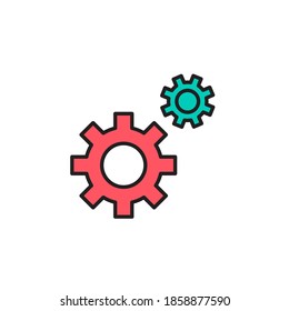 diseño de estilo de contorno relleno del icono de rueda cognitiva. aislado en fondo blanco