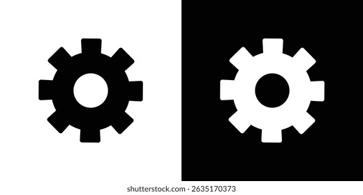 Cogwheel icon Vector in flat style. Collection silhouettes