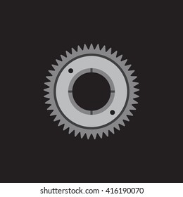 Cogwheel Icon. Cogwheel icon vector illustration. Cogwheel icon on black background. Gear icon. 