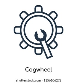 Cogwheel icon vector isolated on white background, Cogwheel transparent sign , thin symbols or lined elements in outline style