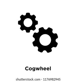 Cogwheel icon vector isolated on white background, logo concept of Cogwheel sign on transparent background, filled black symbol