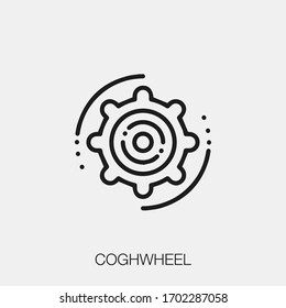 cogwheel icon vector. Linear style sign for mobile concept and web design. cogwheel symbol illustration. Pixel vector graphics - Vector.