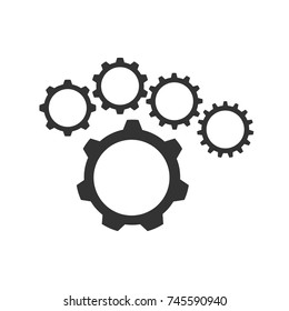 Cogwheel icons collection. Set of different isolated gears