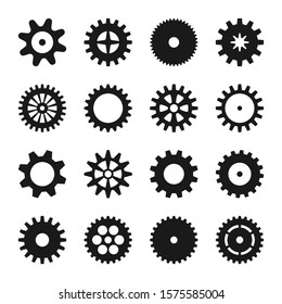 Cogwheel icons collection. Technology design symbols set. 