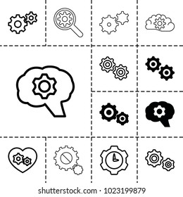 Cogwheel icons. set of 13 editable filled and outline cogwheel icons such as gear