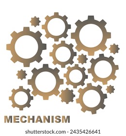 Cogwheel icons set. Working mechanism. Perfect job. EPS 10.
