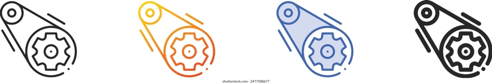 cogwheel icon.Thin Linear, Gradient, Blue Stroke and bold Style Design Isolated On White Background