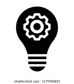 
Cogwheel inside light bulb is icon for idea generation
