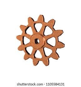 Cogwheel. Isolated on white background. Vector illustration. Pointillism style.