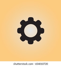 Cogwheel isolated vector sign. Cogwheel flat vector icon. Settings menu button vector illustration.