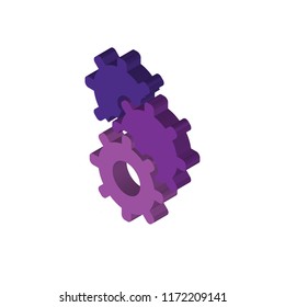 Cogwheel isometric left top view 3D icon